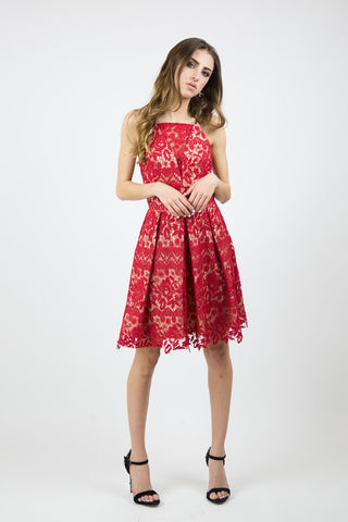 Red lace dress