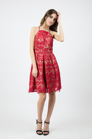 Red lace dress