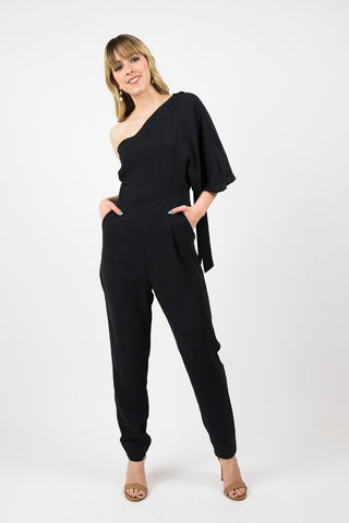 Black one shoulder jumpsuit
