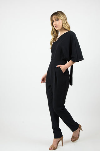 Black one shoulder jumpsuit