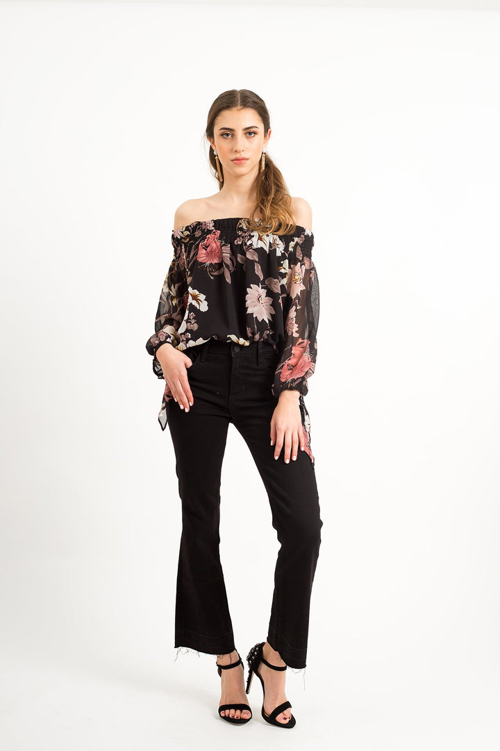off shoulder floral top