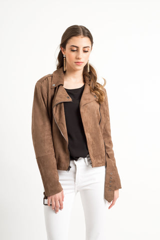 Brown motto jacket